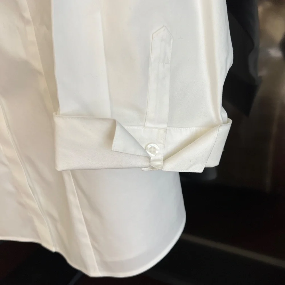 Chico's size 10-12 white cotton blouse (their size 2) - Picture 6 of 8